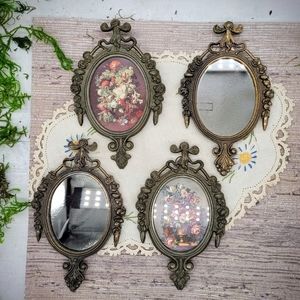 Vintage Italian brass frames with mirrors